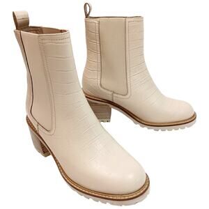 Anthropologie Seychelles SZ 6.5 Far-Fetched Ankle Boots Leather Cream Boho
